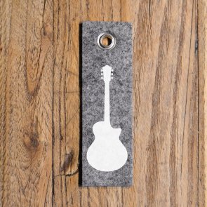 nyckelbricka med tryck - akustisk gitarr musik acoustic guitar silhuett instrument