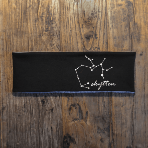 fodrat pannband svart med tryck Sagittarius skytten archer astrologi zodiac signs stjärntecken stjärnbild stjärnor