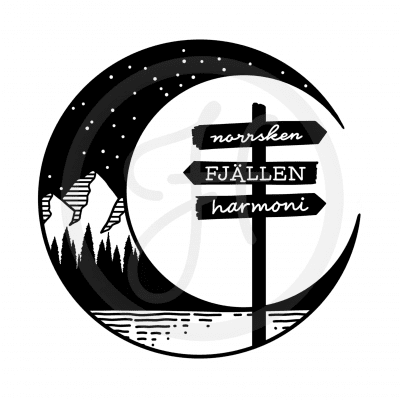 Tryck - Måne med träskyltar, nattvy natur
